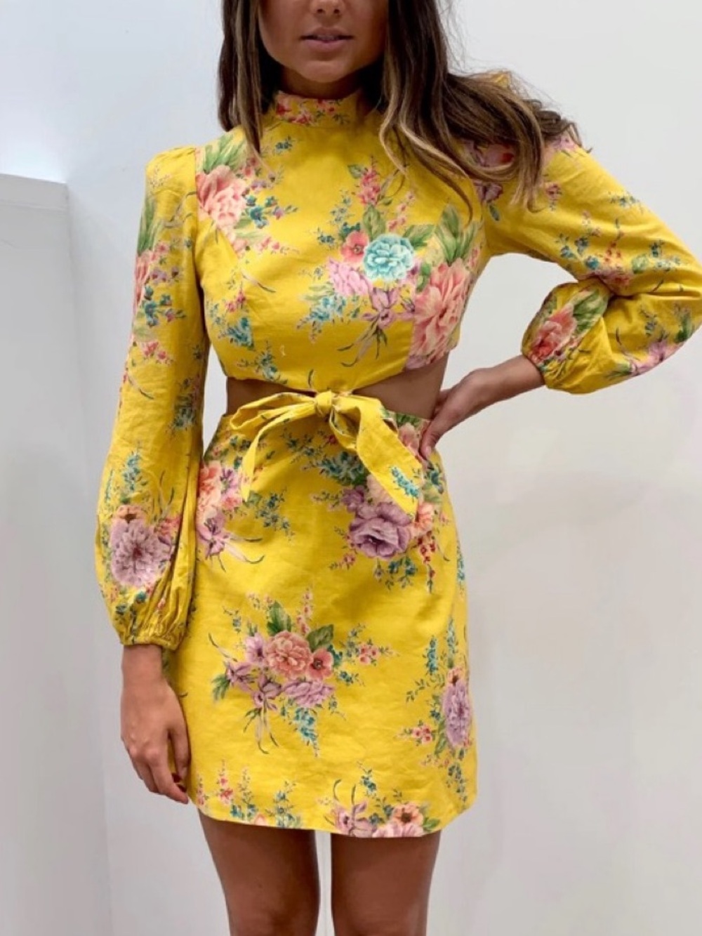 Zimmermann Zinnia Bow Cut Out Mini Dress